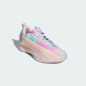 Adidas Men's White Orange Pink Anthony Edwards 1 Mid Basketball Shoes JR3915